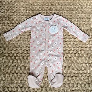Tun Tun Baby Girl Pink Floral Snap Footie